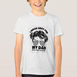 I Wear Grey For My Dad Brain Cancer Warrior Women Tri-Blend Shirt