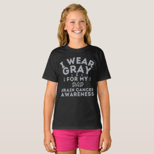I Wear Grey For My Dad Custom Brain Cancer T-Shirt