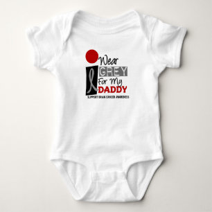 I Wear Grey For My Daddy 9 BRAIN CANCER Baby Bodysuit
