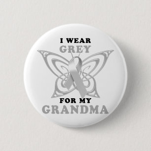 I Wear Grey for my Grandma 6 Cm Round Badge