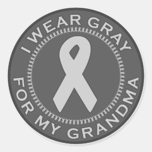 I Wear Grey For My Grandma Classic Round Sticker