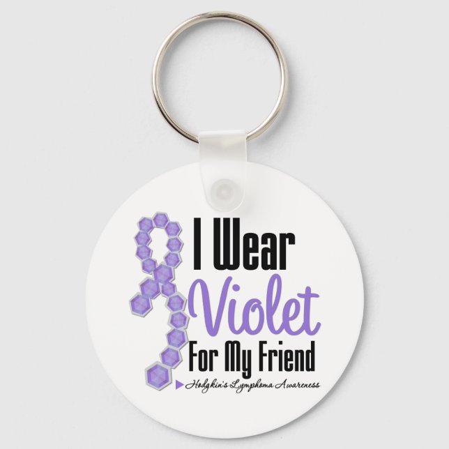 I Wear Hodgkins Lymphoma Ribbon For My Friend Key Ring (Front)