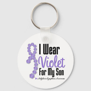 I Wear Hodgkins Lymphoma Ribbon For My Son Key Ring
