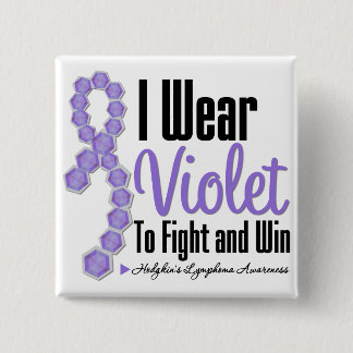 I Wear Hodgkins Lymphoma Ribbon To Fight and Win 15 Cm Square Badge