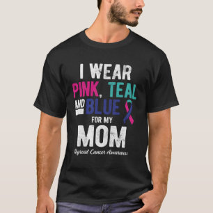 I Wear K Teal And Blue For My Mum Thyroid Cancer T-Shirt