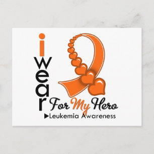 I Wear Leukaemia Ribbon For My Hero Postcard