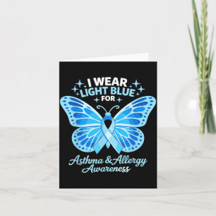 I Wear Light Blue For Asthma And Allergy Awareness Card
