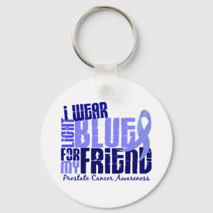 I Wear Light Blue For Friend 6.4 Prostate Cancer Key Ring