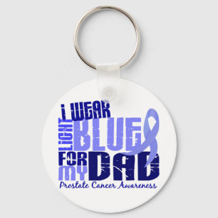 I Wear Light Blue For My Dad 6.4 Prostate Cancer Key Ring