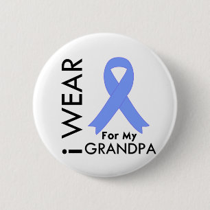 I Wear Light Blue For My Grandpa - Prostate Cancer 6 Cm Round Badge