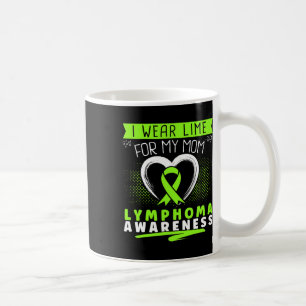 I Wear Lime For My Mum Lymphoma Awareness Heart Coffee Mug