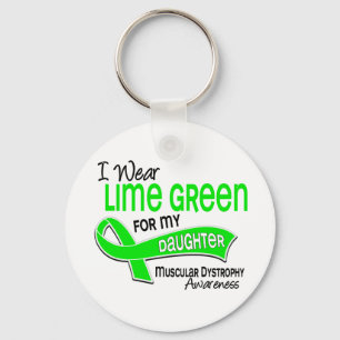 I Wear Lime Green 42 Daughter Muscular Dystrophy Key Ring