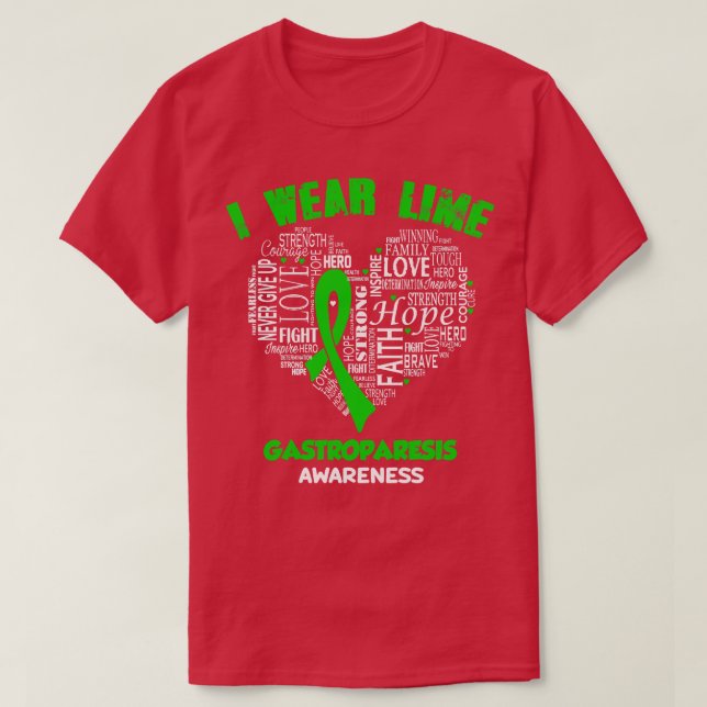 I Wear Lime Green For Gastroparesis Awareness Fait T-Shirt (Design Front)