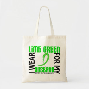 I Wear Lime Green For My Husband 46 Lymphoma Tote Bag