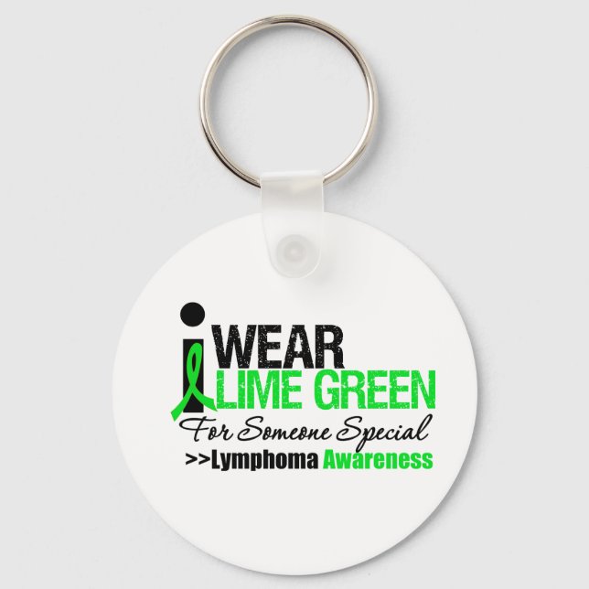 I Wear Lime Green Someone Special Key Ring (Front)