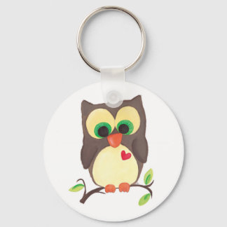 'I wear my heart on my owl' keychain