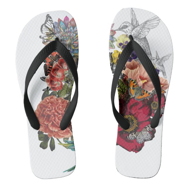 I wear my heart on my sole flip flops (Footbed)
