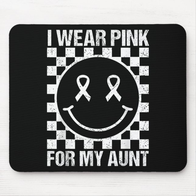I Wear Nk For My Aunt Smile Face Breast Cancer Wom Mouse Mat (Front)