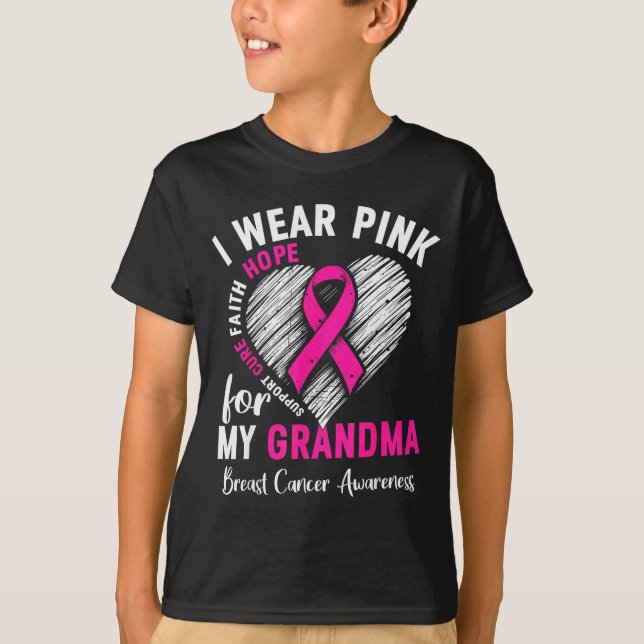 I Wear Nk For My Grandma Breast Cancer Awareness S T-Shirt (Front)