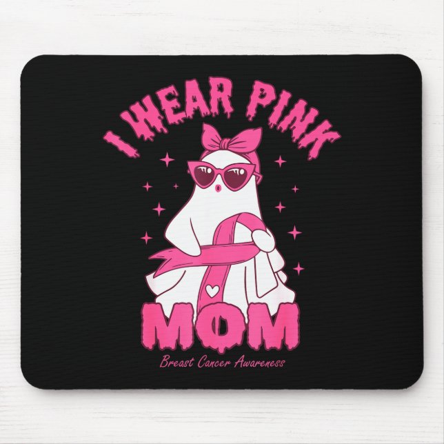 I Wear Nk For My Mom Boo Ghost Breast Cancer Aware Mouse Mat (Front)