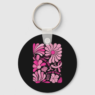 I Wear Nk For My Mom Breast Cancer Boho Floral Nk  Key Ring