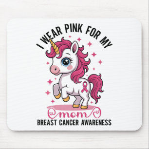 I Wear Nk For My Mom Unicorn Breast Cancer Awarene Mouse Mat