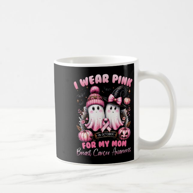 I Wear Nk For My Mum Halloween Breast Cancer Aware Coffee Mug (Right)