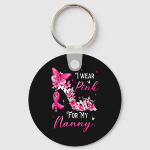 I Wear Nk For My Nanny Breast Cancer Ribbon Suprt  Key Ring