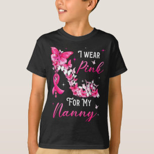 I Wear Nk For My Nanny Breast Cancer Ribbon Suprt T-Shirt