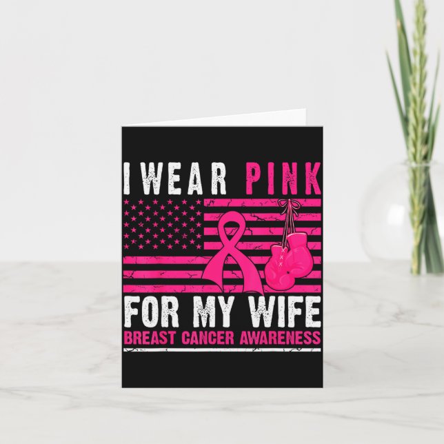 I Wear Nk For My Wife Breast Cancer Husband Cancer Card (Front)
