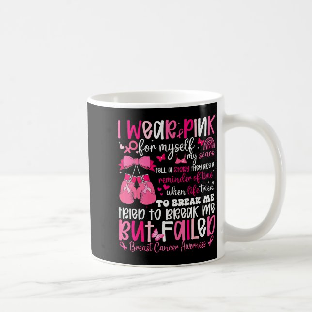 I Wear Nk For Myself My S But Failed Breast Cancer Coffee Mug (Right)