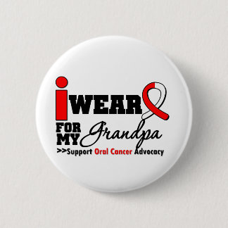 I Wear Oral Cancer Ribbon For My Grandpa 6 Cm Round Badge