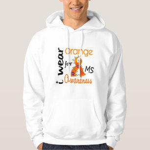 I Wear Orange 43 Awareness MS Multiple Sclerosis Hoodie