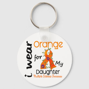 I Wear Orange 43 Daughter MS Multiple Sclerosis Key Ring