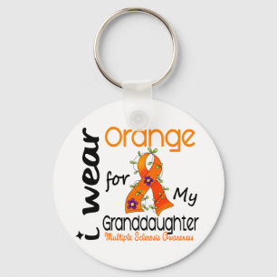 I Wear Orange 43 Granddaughter MS Multiple Scleros Key Ring