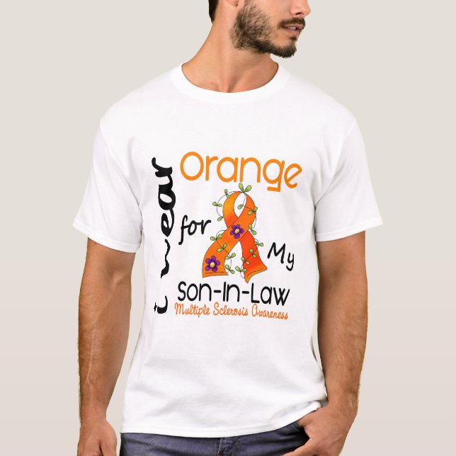 I Wear Orange 43 Son-In-Law MS Multiple Sclerosis T-Shirt (Front)