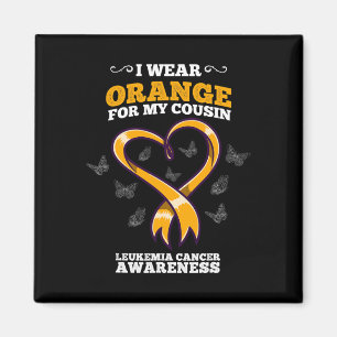 I Wear Orange Cousin Leukaemia Cancer Awareness Bl Magnet