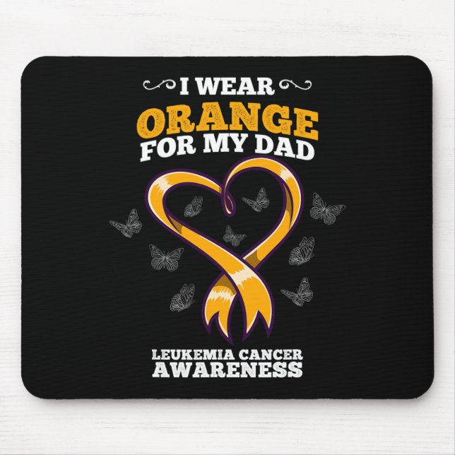 I Wear Orange Dad Leukaemia Cancer Awareness Blood Mouse Mat (Front)