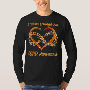 I Wear Orange For Copd Awareness Heart Butterfly T-Shirt