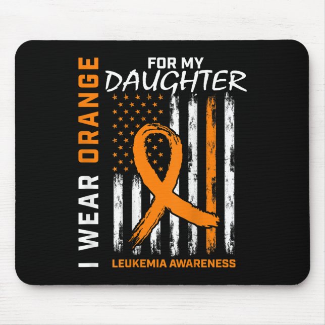 I Wear Orange For Daughter Leukaemia Awareness Ame Mouse Mat (Front)