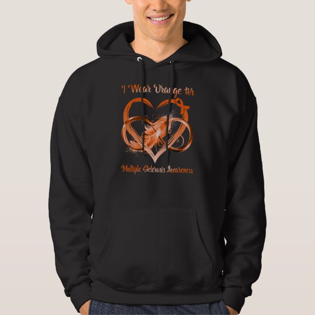I Wear Orange For Multiple Sclerosis Awareness Inf Hoodie (Front)