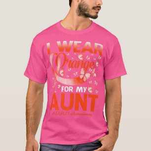 I Wear Orange For My Aunt ADHD Awareness Butterfly T-Shirt
