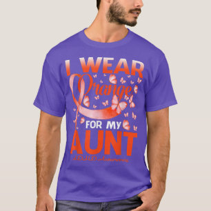 I Wear Orange For My Aunt ADHD Awareness Butterfly T-Shirt
