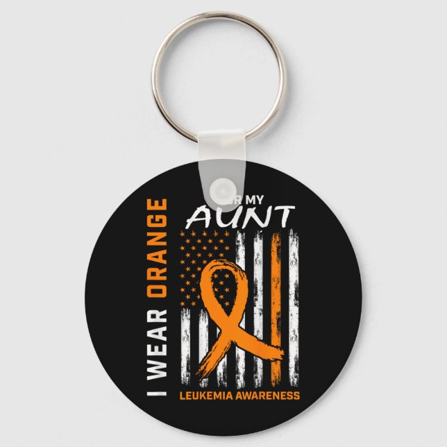 I Wear Orange For My Aunt Leukaemia Awareness Amer Key Ring (Front)