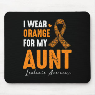 I Wear Orange For My Aunt Leukaemia Cancer Matchin Mouse Mat