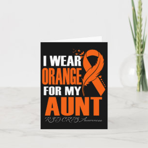 I Wear Orange For My Aunt Rsd Crps Awareness Feath Card