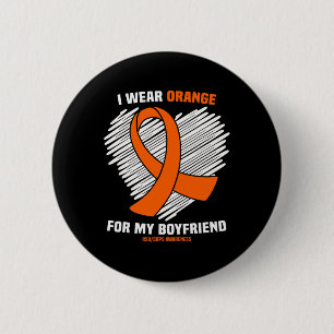 I Wear Orange For My Boyfriend Rsdcrps Awareness 6 Cm Round Badge