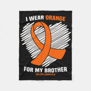 I Wear Orange For My Brother Rsdcrps Awareness  Fleece Blanket