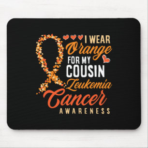 I Wear Orange For My Cousin Leukaemia Cancer Aware Mouse Mat