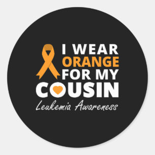 I Wear Orange For My Cousin Ribbon Family Warrior Classic Round Sticker